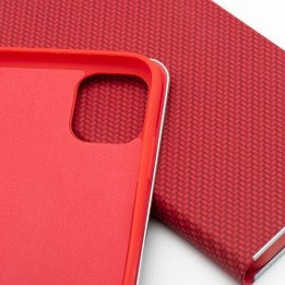Etui z klapką na iPhone 16 PLUS Luna Book Carbon czerwone
