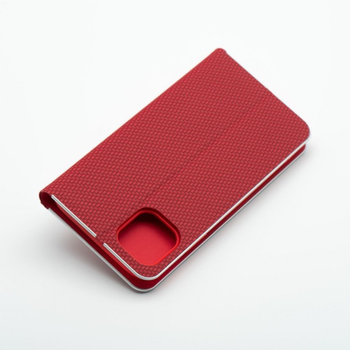 Flip case for iPhone 16 Luna Book Carbon red