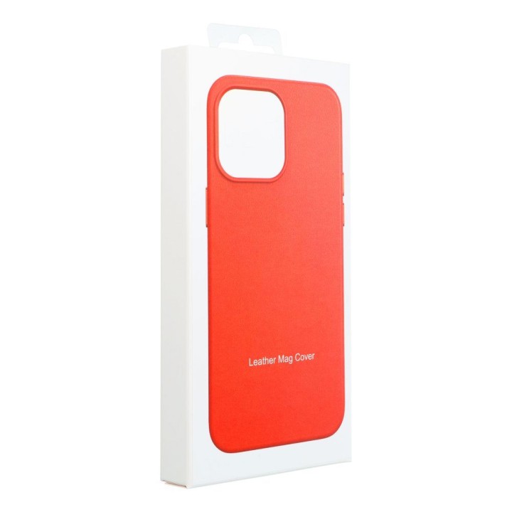 Etui na iPhone 16 PLUS Leather Mag Cover zgodne z MagSafe czerwone