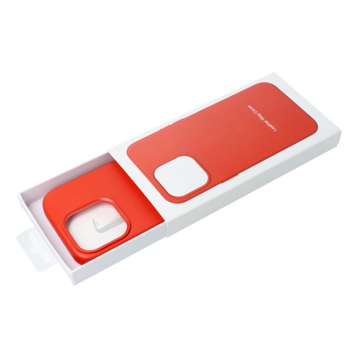 Etui na iPhone 16 PLUS Leather Mag Cover zgodne z MagSafe czerwone