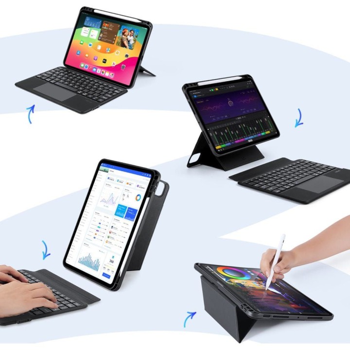 DUX DUCIS чехол DK складной с беспроводной клавиатурой для iPad Pro 11 (2024) черный