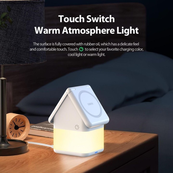 Wireless charger Duzzona W20 4w1 MagSafe compatible 15W with lamp white