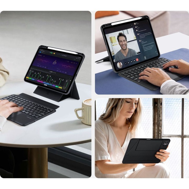 DUX DUCIS case DK foldable with a wireless keyboard for iPad Pro 11 (2024) black