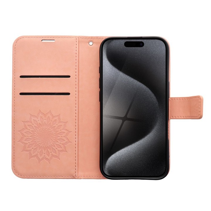 Etui z klapką na iPhone 16 PRO Mezzo Book mandala peach fuzz