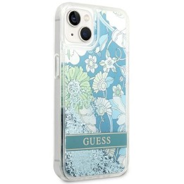 GUESS чохол для IPHONE 13 / 14 / 15 GUHCP14SLFLSN (Flower Liquid Glitter) зелений