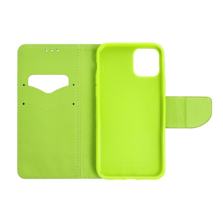 Flip case for iPhone 16 PLUS Fancy Book navy blue-lime
