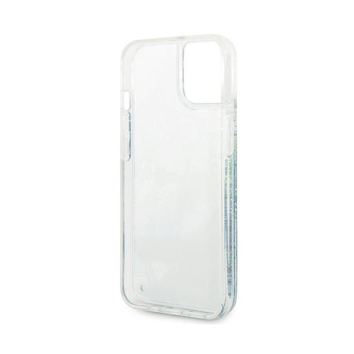 GUESS чохол для IPHONE 13 / 14 / 15 GUHCP14SLFLSN (Flower Liquid Glitter) зелений