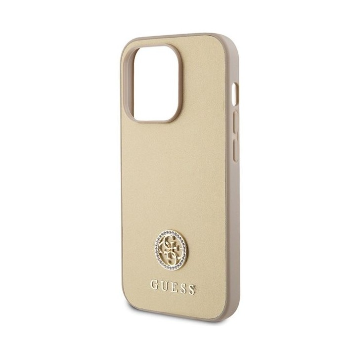 GUESS case for IPHONE 15 Pro GUHCP15LPS4DGPD (Strass Metal Logo) gold
