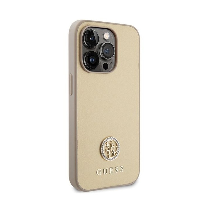 GUESS case for IPHONE 15 Pro GUHCP15LPS4DGPD (Strass Metal Logo) gold