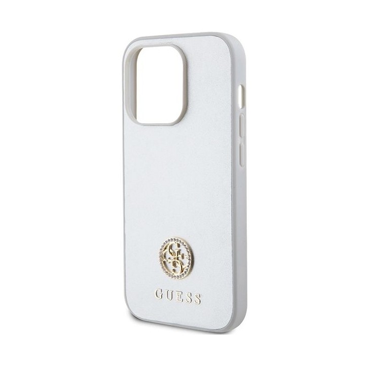 GUESS case for IPHONE 15 Pro GUHCP15LPS4DGPS (Strass Metal Logo) silver
