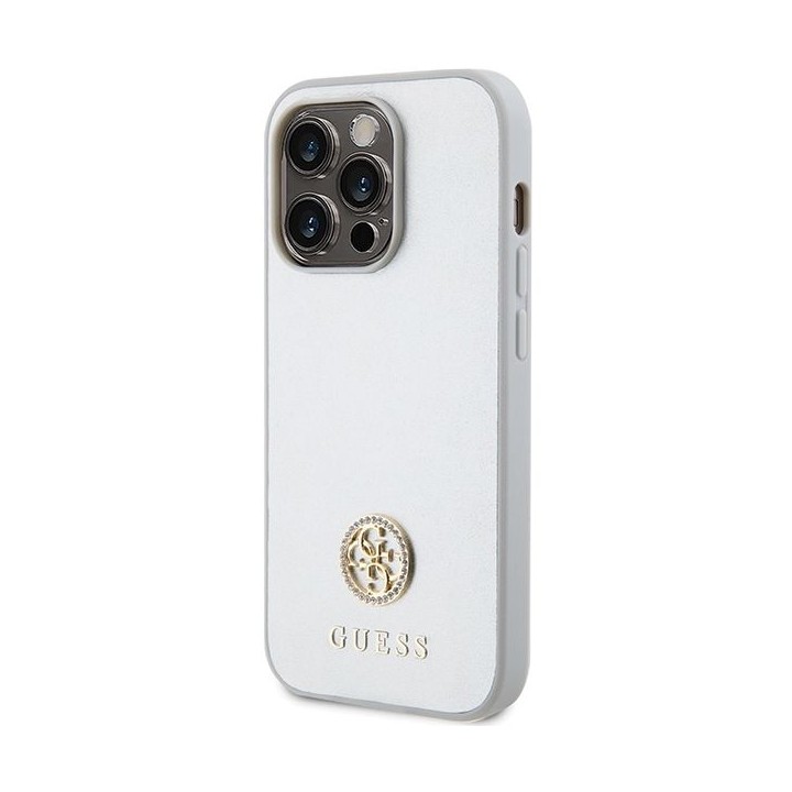 GUESS case for IPHONE 15 Pro GUHCP15LPS4DGPS (Strass Metal Logo) silver