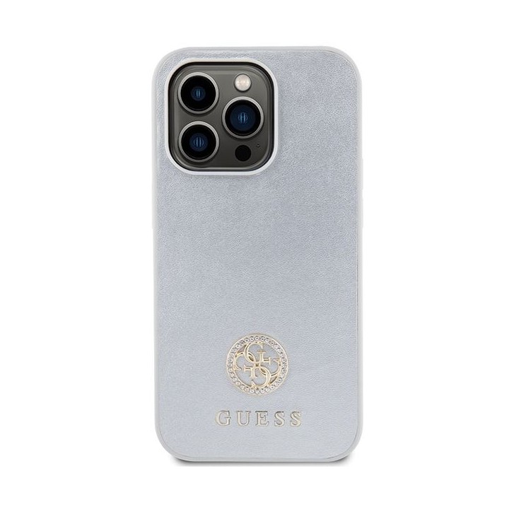 GUESS case for IPHONE 15 Pro GUHCP15LPS4DGPS (Strass Metal Logo) silver