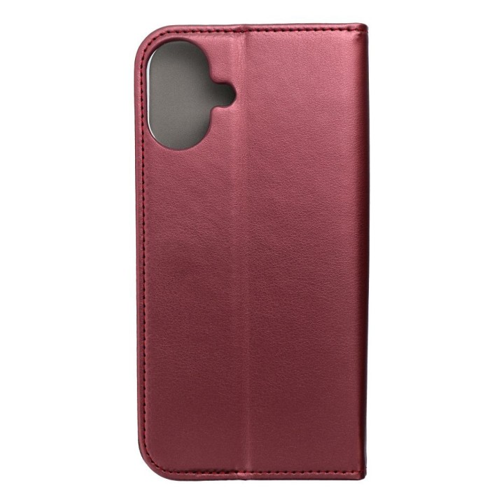Чехол с клапаном для iPhone 16 PLUS Smart Magneto бордовый