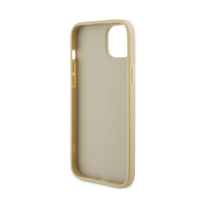 GUESS case for IPHONE 13 / 14 / 15 GUHCP15SPS4DGPD (Leather 4G Metal Logo Strass) gold