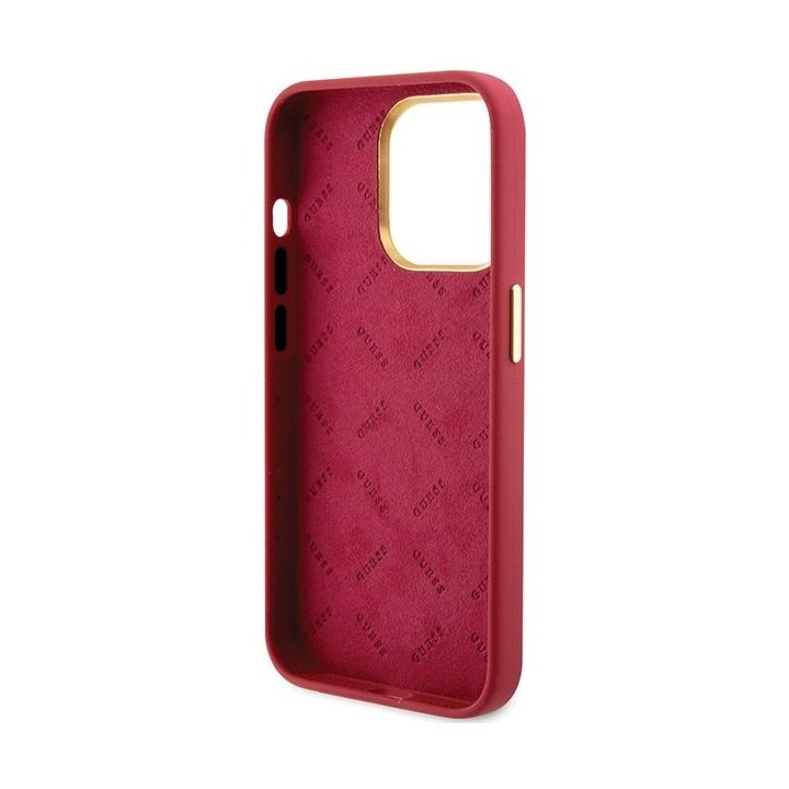 GUESS чехол для IPHONE 15 Pro GUHCP15LSMBSLM (Silicone Script Металл Логотип & Frame) magenta