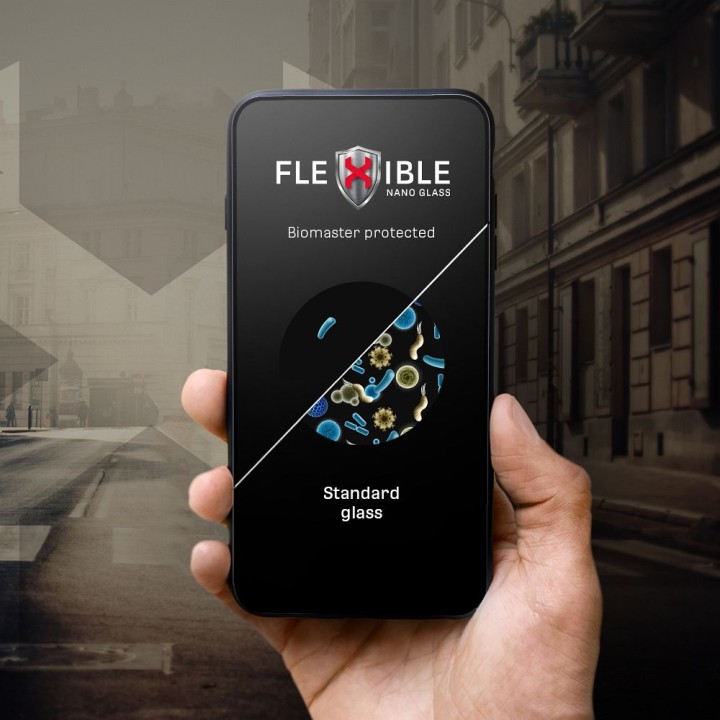Скло гібридне для iPhone 16 PRO Forcell Flexible 5D чорне