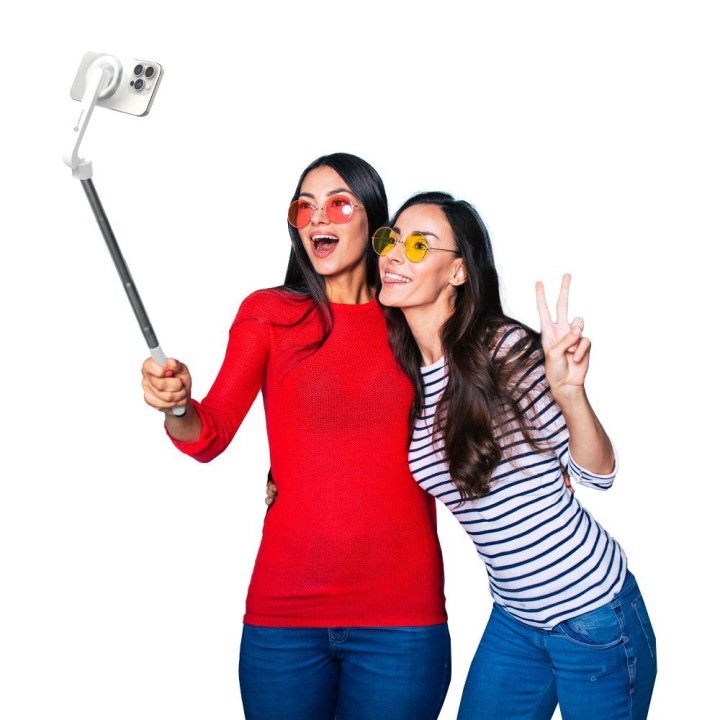 Selfie stick Forcell F-Grip MagSelfie S100M zgodny z MagSafe z pilotem bezprzewodowym biały 0INT