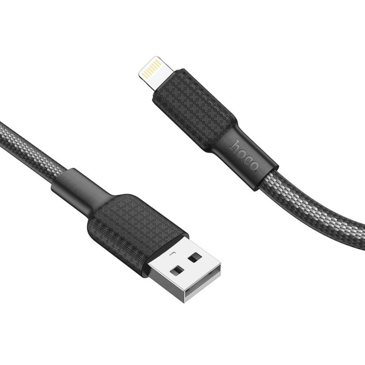Кабель USB A для Lightning Hoco 2,4A 1 m X69 черно белый