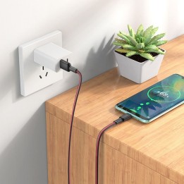 HOCO cable USB for Type C 3A Jaeger X69 czarno-czerwony