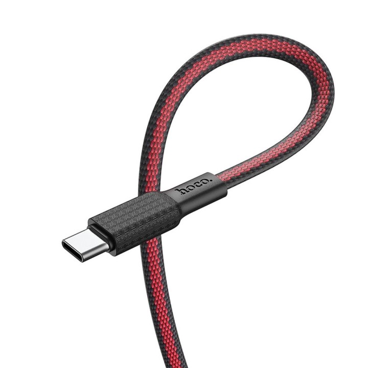 HOCO cable USB for Type C 3A Jaeger X69 czarno-czerwony