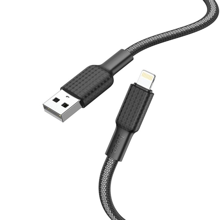 Cable USB A to Lightning Hoco 2,4A 1 m X69 black-white