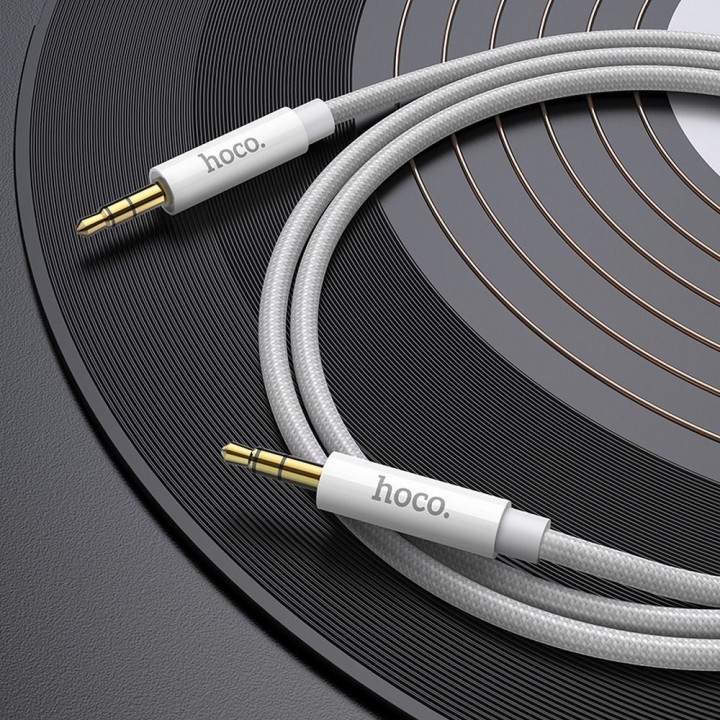 Кабель AUX Jack 3,5 mm для Jack 3,5 mm Hoco 1 m UPA19 сріблястий