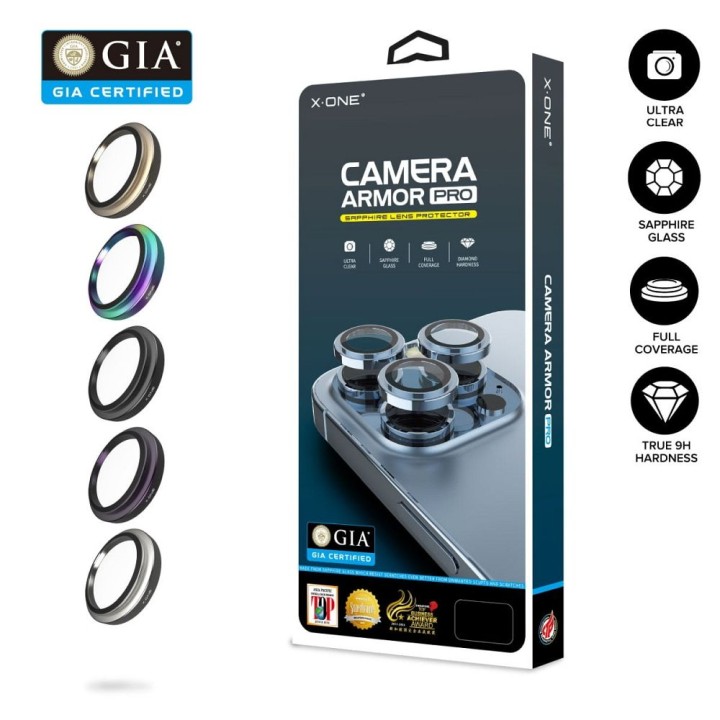 Скло сапфіровий на об'єктив камери для iPhone 16 PRO / 16 PRO MAX X-One Camera Armor Pro