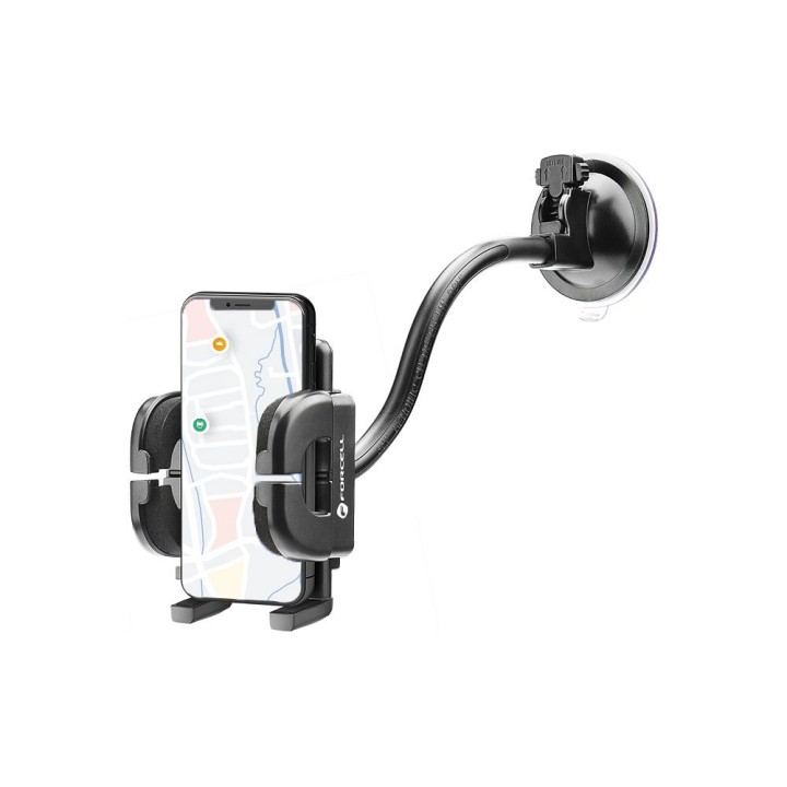 Uchwyt na telefon do samochodu uniwersalny Forcell F-Grip Regular 27 cm do szyby / deski / kratki czarny
