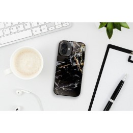 Case for iPhone 16 PLUS Forcell F-Protect Mirage compatible with MagSafe Military Drop-Test black marble