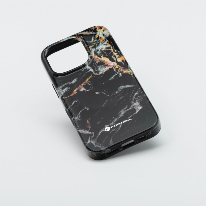 Чохол для iPhone 16 PRO Forcell F-Protect Mirage сумісний із MagSafe Military Drop-Test black marble