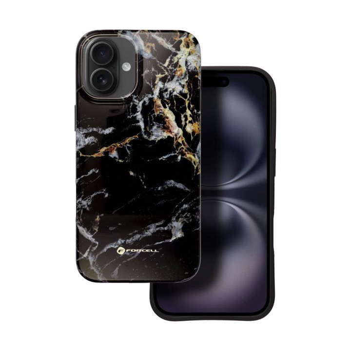 Etui na iPhone 16 PLUS Forcell F-Protect Mirage zgodne z MagSafe Military Drop-Test black marble