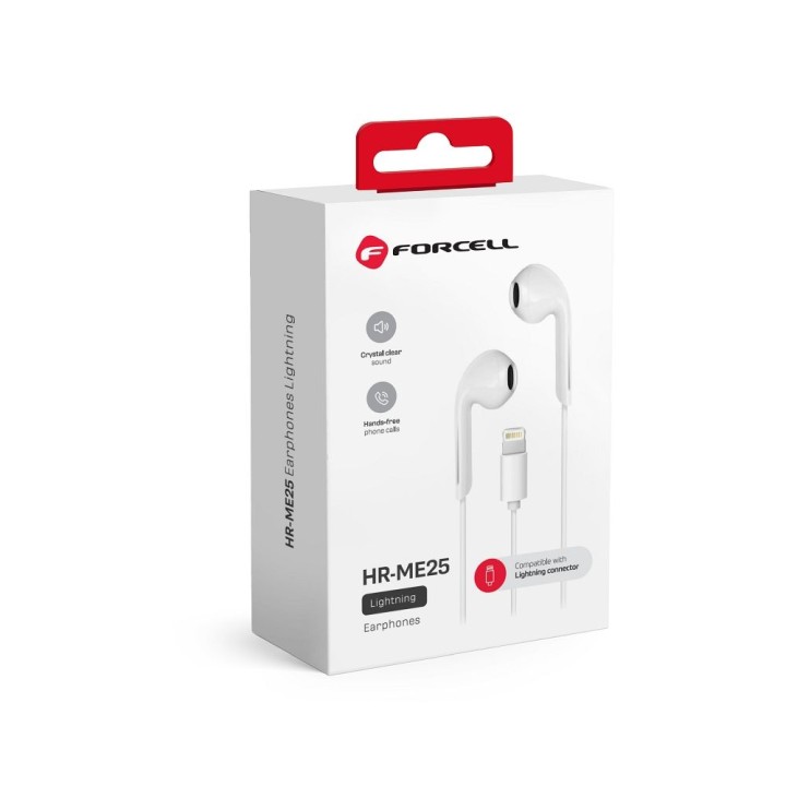 Wired in-ear headphones Lightning Forcell F-Audio HR-ME25 white