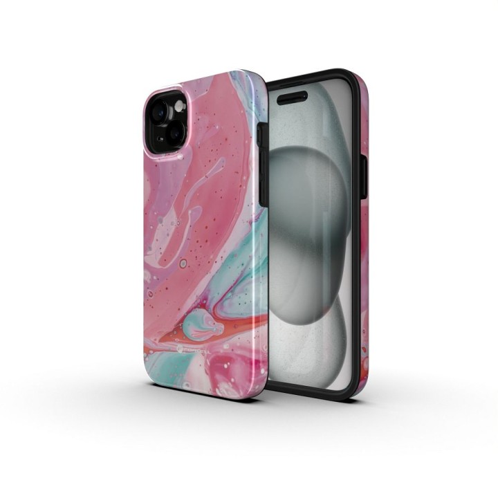 Case for iPhone 16 PRO MAX Forcell F-Protect Mirage compatible with MagSafe Military Drop-Test pink marble
