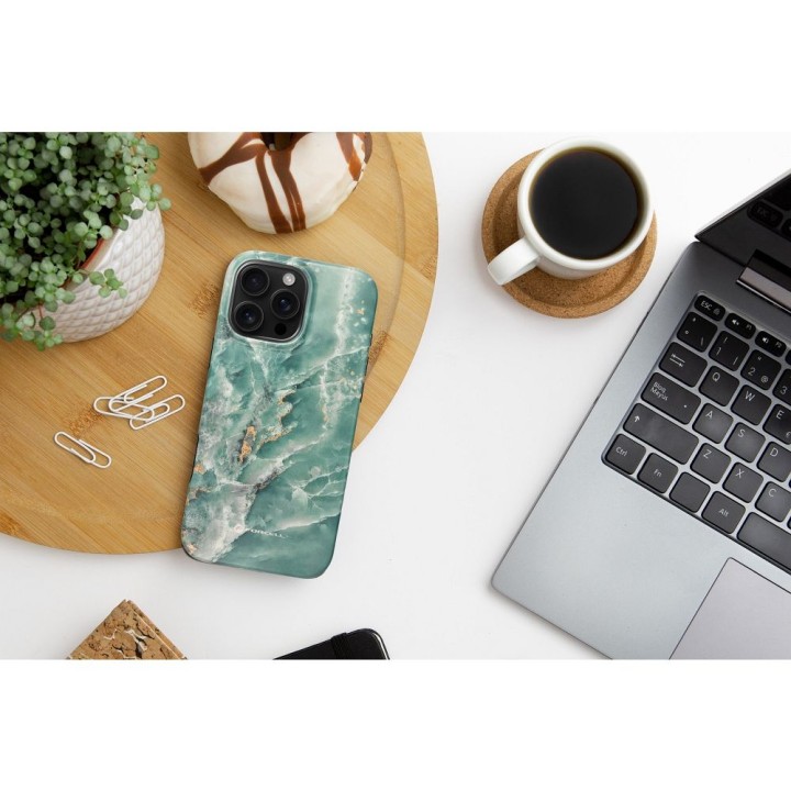 Case for iPhone 16 PLUS Forcell F-Protect Mirage compatible with MagSafe Military Drop-Test green marble