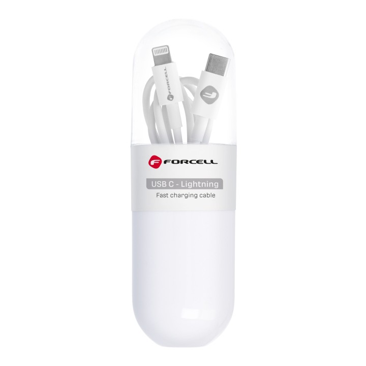 Кабель USB C — Lightning Forcell F-Energy PD 27W Tuba 1 m C291 белый