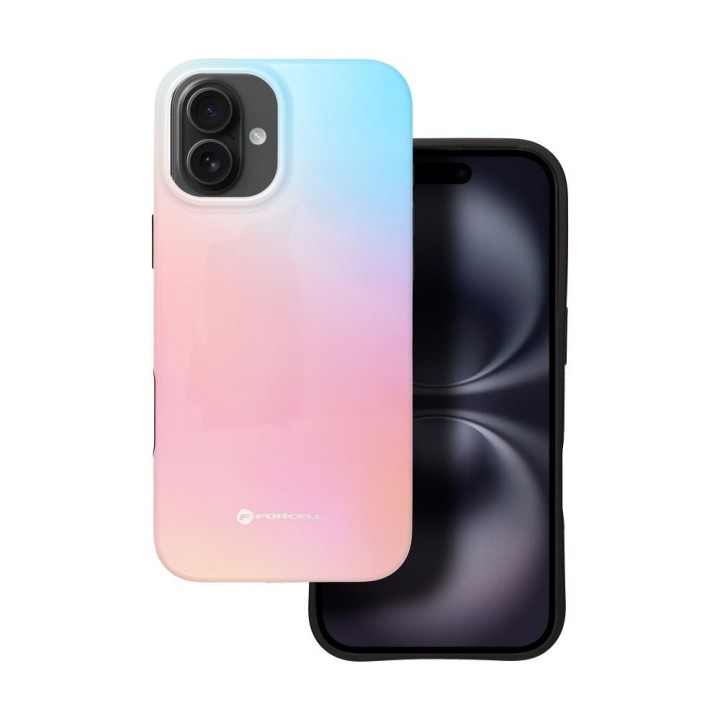 Case for iPhone 16 PLUS Forcell F-Protect Mirage compatible with MagSafe Military Drop-Test pinky blue