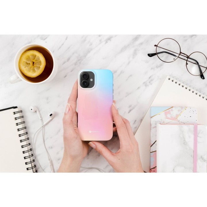 Чохол для iPhone 16 PLUS Forcell F-Protect Mirage сумісний із MagSafe Military Drop-Test pinky blue