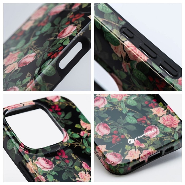 Case for iPhone 16 PLUS Forcell F-Protect Mirage compatible with MagSafe Military Drop-Test rose drama