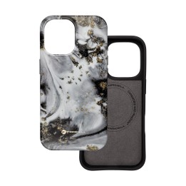 Чехол для iPhone 16 PLUS Forcell F-Protect Mirage совместимый с MagSafe Military Drop-Test silver fog