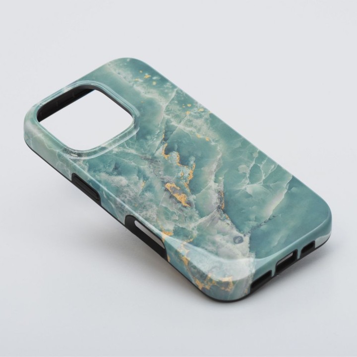 Case for iPhone 16 PLUS Forcell F-Protect Mirage compatible with MagSafe Military Drop-Test green marble