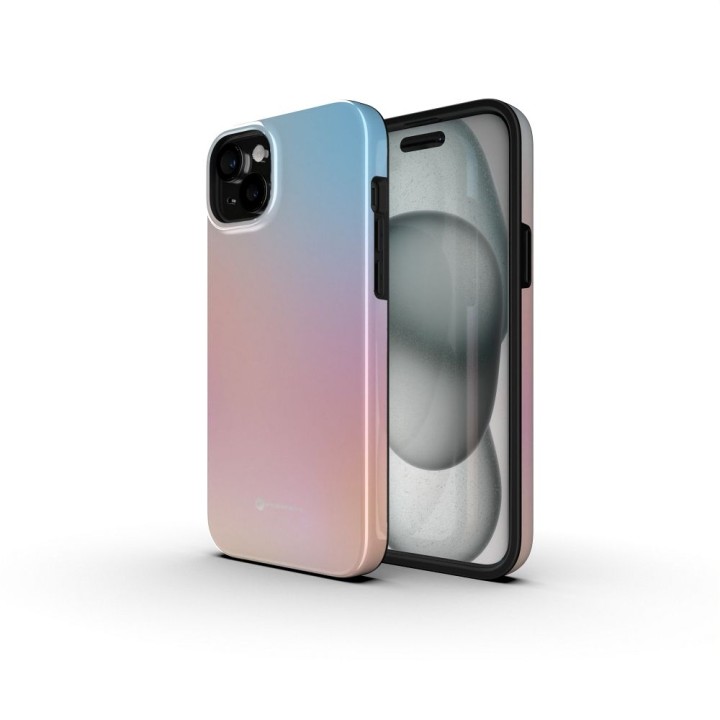 Case for iPhone 16 PLUS Forcell F-Protect Mirage compatible with MagSafe Military Drop-Test pinky blue
