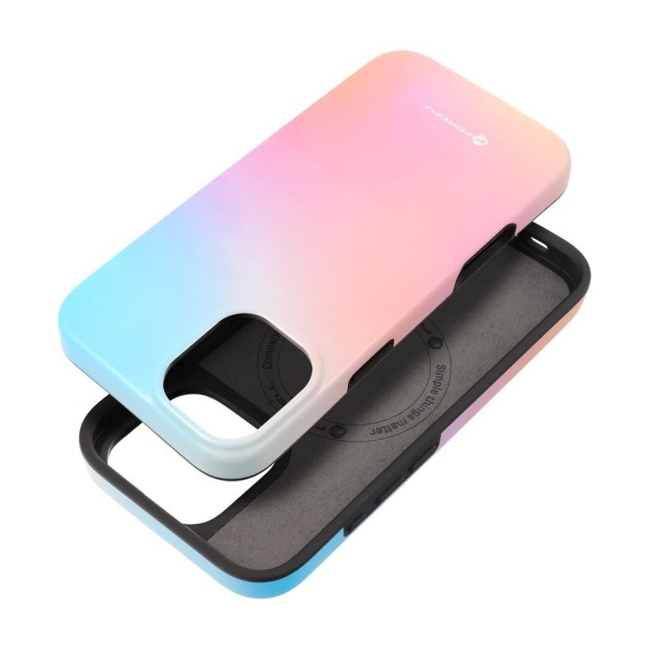 Чехол для iPhone 16 PLUS Forcell F-Protect Mirage совместимый с MagSafe Military Drop-Test pinky blue