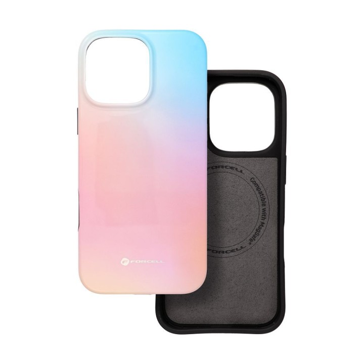 Case for iPhone 16 PRO MAX Forcell F-Protect Mirage compatible with MagSafe Military Drop-Test pinky blue