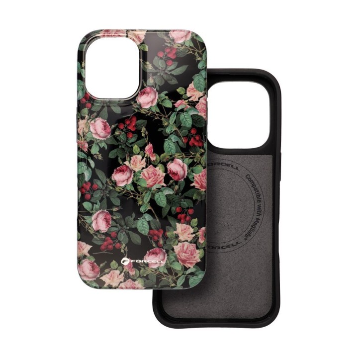 Чехол для iPhone 16 PLUS Forcell F-Protect Mirage совместимый с MagSafe Military Drop-Test rose drama