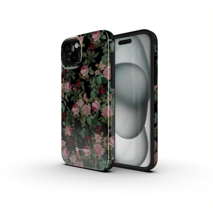 Case for iPhone 16 PLUS Forcell F-Protect Mirage compatible with MagSafe Military Drop-Test rose drama