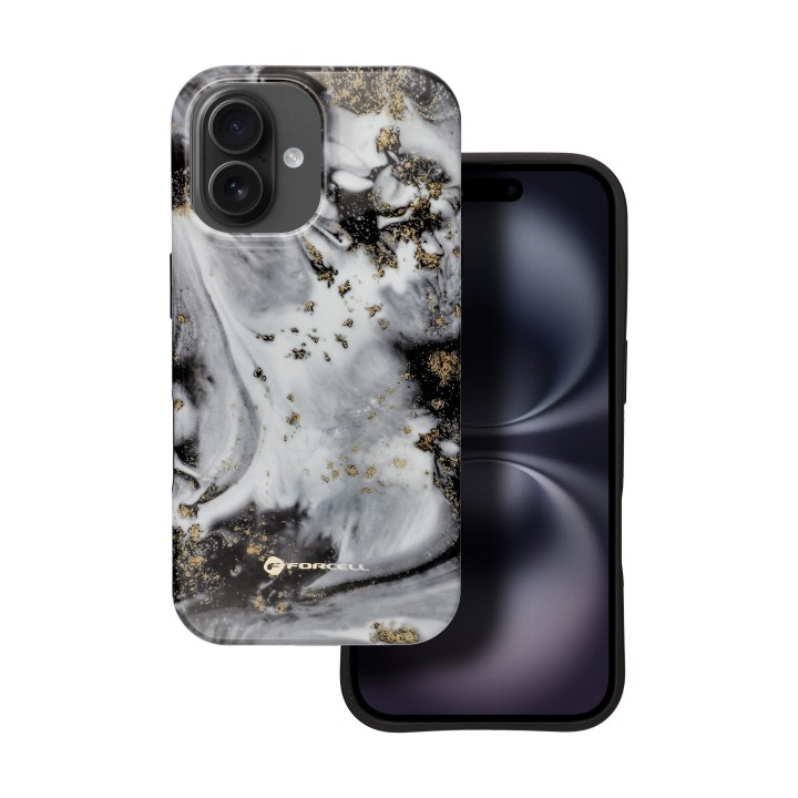 Case for iPhone 16 PLUS Forcell F-Protect Mirage compatible with MagSafe Military Drop-Test silver fog