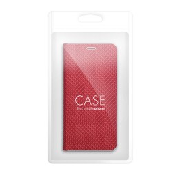 Etui z klapką na Samsung A50 Luna Book Carbon czerwone