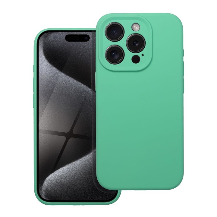 Чехол для iPhone 16 PRO MAX Silicone 2mm (camera protection) мятный