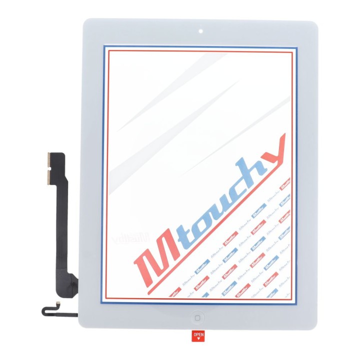 MUSTTBY Ekran dotykowy + taśma klejąca + Home do iPAD 4 (biały)
