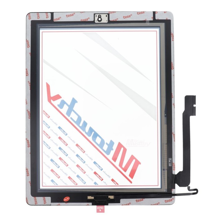 MUSTTBY Touch screen + adhesive tape + Home for iPAD 4 (black)